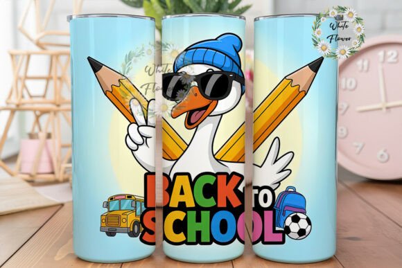 Back to School Goose Tumbler Design