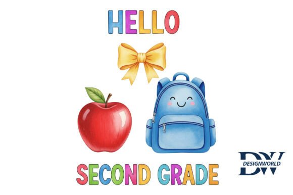 Back to School Hello Second Grade PNG: A Versatile Design for Creative Projects