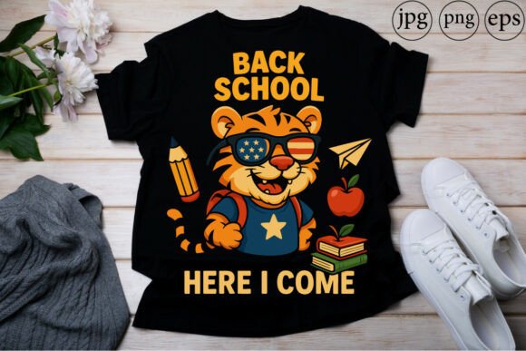Back to School Here I Come Tiger Cute: A Vibrant and Versatile Design for Kids and Creators