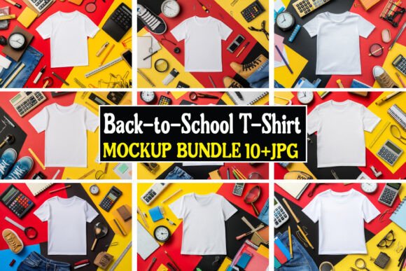 Back-to-School T-Shirt Mockup Bundle 02: Streamline Your Design Presentation Process