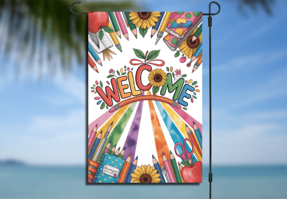 Colorful Back to School Garden Flag: A Beautiful Addition to Your Outdoor Space