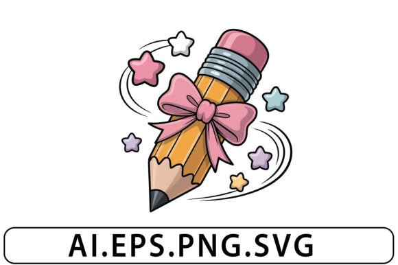 Pencil with Pink Bow Back to School SVG: A Strategic Design for Merchandise and Branding