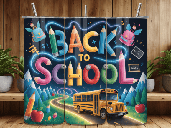 Yellow Bus Back to School Tumbler Wrap
